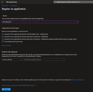 Registrations page